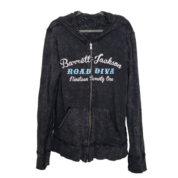 Barrett Jackson Reversible Jacket Lace Distressed Muscle Cars Womens Size Medium - Picture 8 of 16